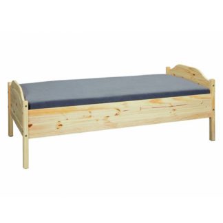 An Image of Karlo Wooden Single Bed In Natural Oak