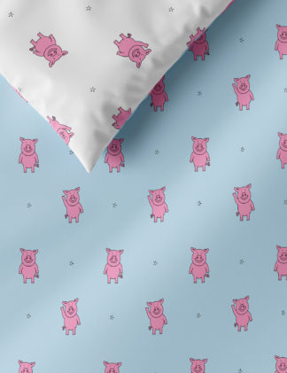 An Image of M&S Cotton Mix Percy Pig™ Bedding Set