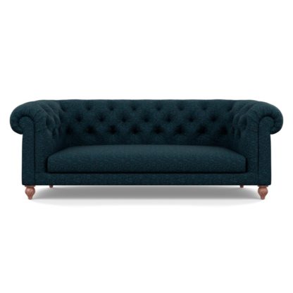 An Image of Heal's Fitzrovia 3 Seater Sofa Brecon Charcoal Black Feet