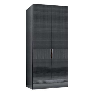 An Image of Borgia 2 Door Wardrobe, Grey High Gloss