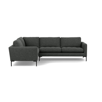 An Image of Heal's Eton Left Hand Facing Corner Sofa Brecon Charcoal Black Feet