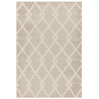 An Image of Tate Diamond Rug, Beige and Cream