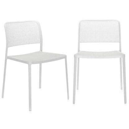 An Image of Pair of Kartell Audrey Dining Chairs with Arms, Black