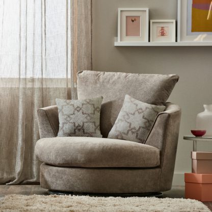 An Image of Washington Fabric Swivel Chair Grey