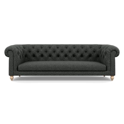 An Image of Heal's Fitzrovia 4 Seater Sofa Brecon Charcoal Black Feet