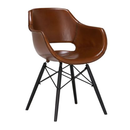 An Image of Acker Dining Chair , Light Brown Gloss