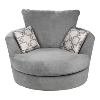 An Image of Washington Fabric Swivel Chair Grey