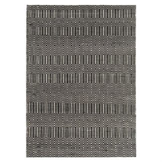 An Image of Twine Cotton and Wool Rug, Black