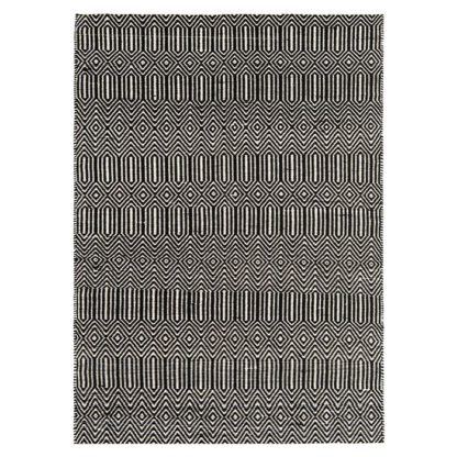An Image of Twine Cotton and Wool Rug, Black