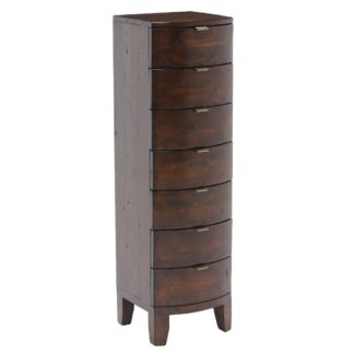 An Image of Navajos Reclaimed Wood 7 Drawer Tallboy, Chestnut