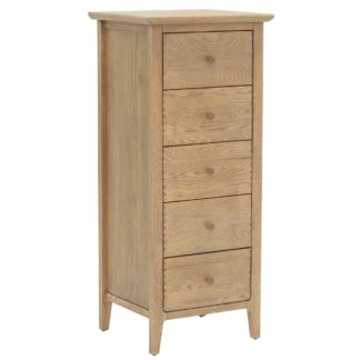 An Image of Runswick 5 Drawer Chest, Oak