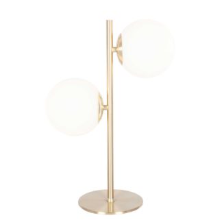An Image of Orb Table Lamp, White and Brushed Brass