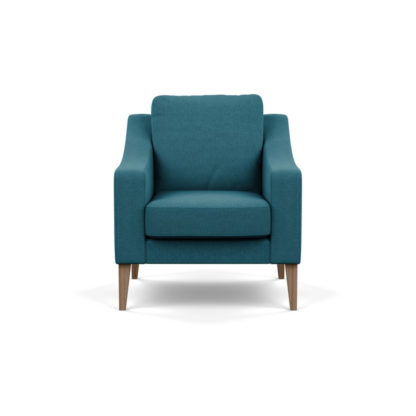 An Image of Heal's Richmond Armchair Brushed Cotton Cadet Black Feet