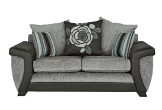 An Image of Argos Home Illusion 2 Seater Fabric Sofa - Black & Grey