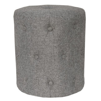 An Image of Zebulon Round Fabric Stool In Dark Grey