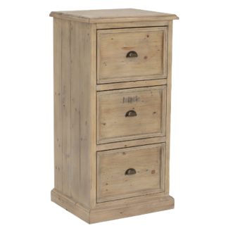 An Image of Verberie Reclaimed Wood 3 Drawer Filing Cabinet
