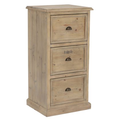 An Image of Verberie Reclaimed Wood 3 Drawer Filing Cabinet