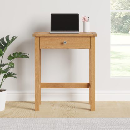 An Image of Bromley Oak Compact Desk Light Oak