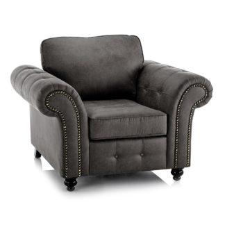 An Image of Oakland Faux Leather Armchair Black