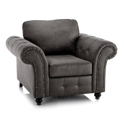 990ede7744927935317eb33a60408478a5ea25745c1bc0178a0a7a52280e548f.jpg An Image of Oakland Faux Leather Armchair Black