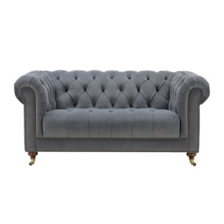 An Image of Ullswater 2 Seater Sofa, Pewter Velvet