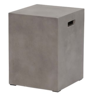 An Image of Geradis Square Stool, Concrete