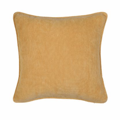 An Image of Corduroy Cushion - 43x43cm - Ochre