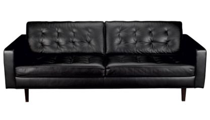 An Image of Heal's Hepburn 4 Seater Sofa Leather Grain Chocolate 068 Natural Feet