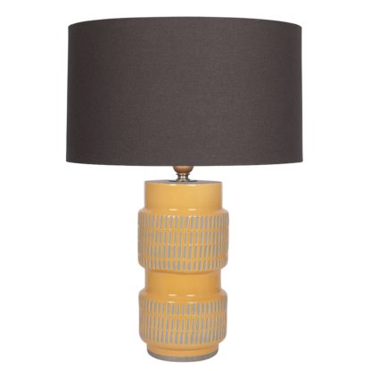 An Image of Textured Stoneware Table Lamp, Mustard