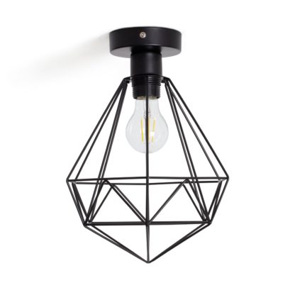 9b04faf160d00f8b84e9901e30289c2b9fae8ccb4c56dad506295632815346f7.jpg An Image of Habitat Kanso Flush to Ceiling Light - Matt Black