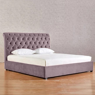 An Image of Kalispell Plush Velvet Single Bed In Pink