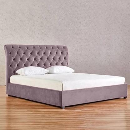 9b4825ef804bfd0077f0779ca9d16b8501c88e96d6ac55babf10299ce7c19171.jpg An Image of Kalispell Plush Velvet Single Bed In Pink