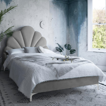 An Image of Hartington Plush Velvet King Size Bed In Grey