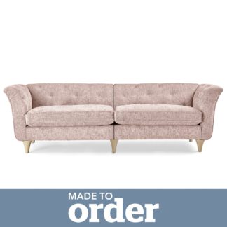 An Image of Jaipur 4 Seater Sofa Luxury Chenille Pink