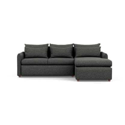 An Image of Heal's Pillow Medium Right Hand Corner Chaise Brecon Charcoal Black Feet