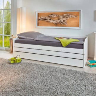 An Image of Lotar 1 Wooden Function Single Bed In White