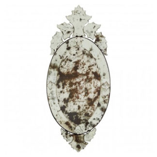 An Image of Raze Decorative Crown Wall Mirror In Antique Silver Frame