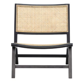 An Image of Ludwig Easy Chair, Black Beech and Rattan