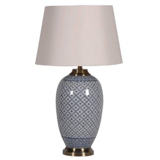 An Image of Lattice Table Lamp, Blue