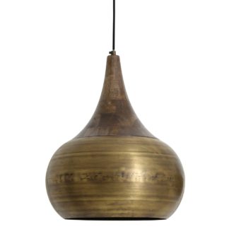 An Image of Large Bronze Pendant, Wooden Top