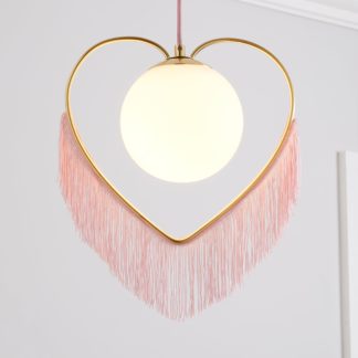 An Image of Heart Fringe Ceiling Fitting Gold