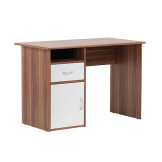 An Image of Hastings Desk - Walnut & White Brown