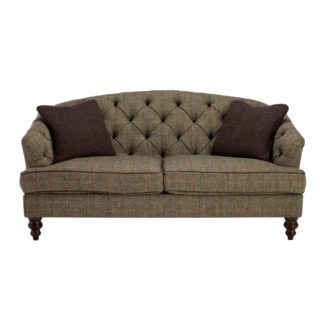 An Image of Harris Tweed Dalmore Petit Sofa, Bracken Herringbone