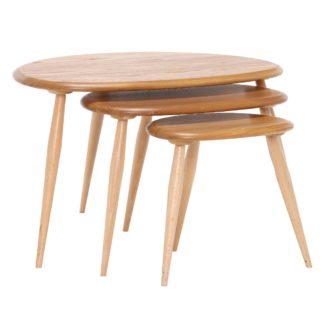 An Image of Ercol Originals Retro Nest of 3 Tables, Wood