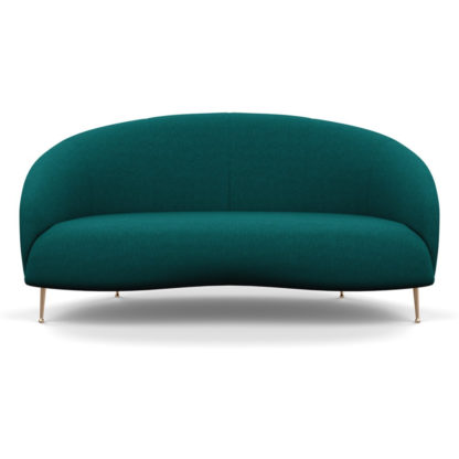 An Image of Heal's Bloomsbury 2 Seater Sofa Brushed Cotton Cadet Brass Feet