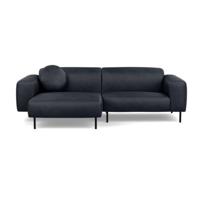 An Image of Heal's Luna Left Hand Facing Corner Chaise Sofa Luxury Leather Anthracite