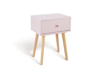 An Image of Habitat Otto 1 Drawer Bedside Table - Pink