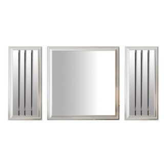 An Image of Angel Set Of 3 Designer Wall Mirrors With White Wooden Frame