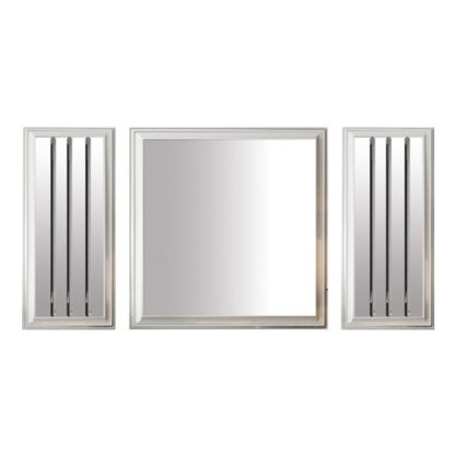 a69acdf11c73f25e81965f18bd17918378b5f6d0b582f1e5e3389a4a2ca62d29.jpg An Image of Angel Set Of 3 Designer Wall Mirrors With White Wooden Frame