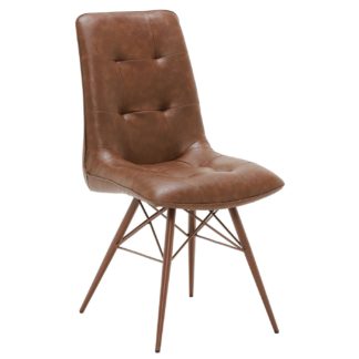 An Image of Hix Upholstered Dining Chair, Vintage Brown